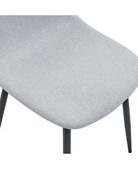 Streamdale Furniture 8 Gray Linen Chairs & Wood Grain Table Set