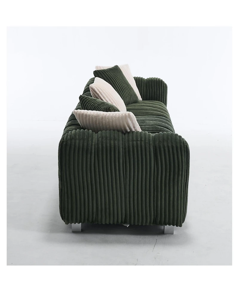 Streamdale Furniture 114" Corduroy Three-Seater Sofa & Durable