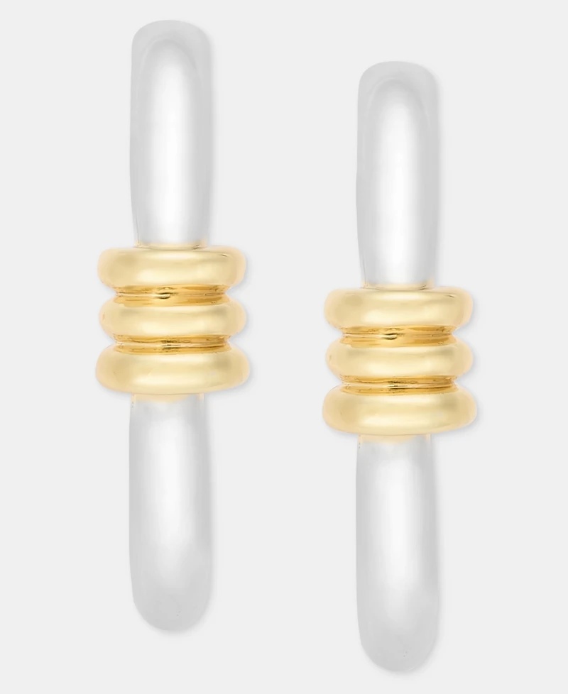 On 34th Two-Tone Medium Hoop Earrings, 1.3", Macy's Exclusive