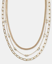 On 34th Gold-Tone Multi Strand Mixed Chain Layered Necklace, 16" + 3" extender, Macy's Exclusive