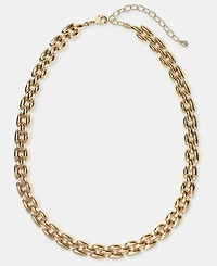 On 34th Gold-Tone Panther Link Collar Necklace, 16" + 3" extender, Macy's Exclusive