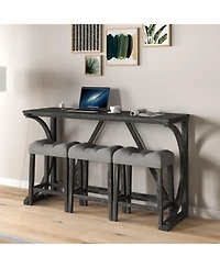 Streamdale Furniture Industrial Bar Table Set with Power Outlet