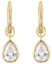 Macy's Cubic Zirconia Pear Drop Huggie Hoop Earrings