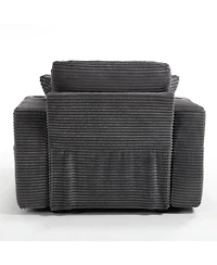 Streamdale Furniture Corduroy Chaise Lounge Sofa, Detachable Cushions, 3 Colours