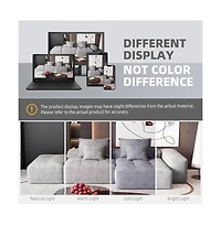 Streamdale Furniture Streamdale Modern Oversized Chenille Sectional Sofa with Ottoman & Pillows