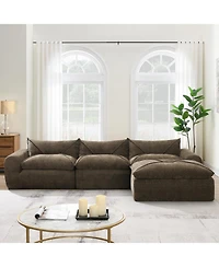 Streamdale Furniture 116" Fully Compressed Sofa, High Density Foam, No Assembly, Chenille