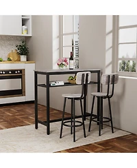 Streamdale Furniture Streamdale Bar Table & 2 Stools Set, Space Saving Pub Dining