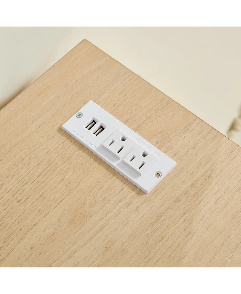 Streamdale Furniture Farmhouse Kitchen Storage Cabinet, Roman Column Coffee Bar/Wine Cooler