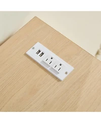 Streamdale Furniture Farmhouse Kitchen Storage Cabinet, Roman Column Coffee Bar/Wine Cooler