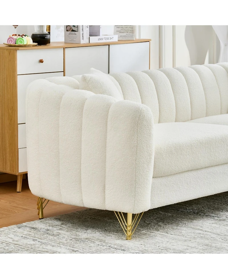 Streamdale Furniture 85" Chenille Sofa, 3 Seater Deep Couch, Tufted