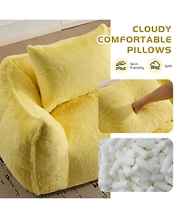 Streamdale Furniture Giant Yellow Bean Bag Couch with Pillows