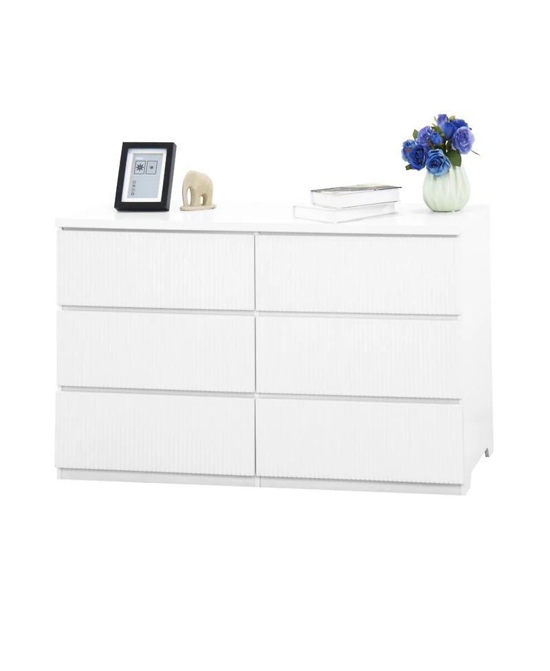 Streamdale Furniture 6 Drawer Wood Storage Cabinet Dresser Organizer