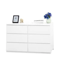 Streamdale Furniture 6 Drawer Wood Storage Cabinet Dresser Organizer