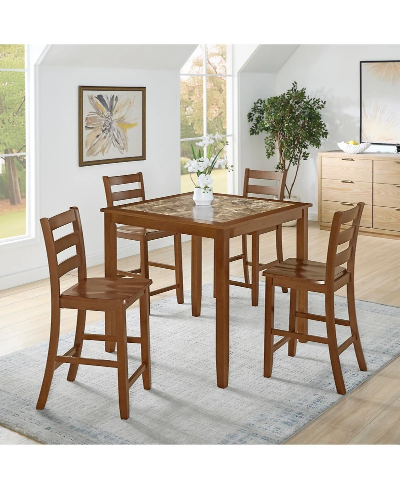 Streamdale Furniture 5-Piece Retro Dining Table & Chairs Set