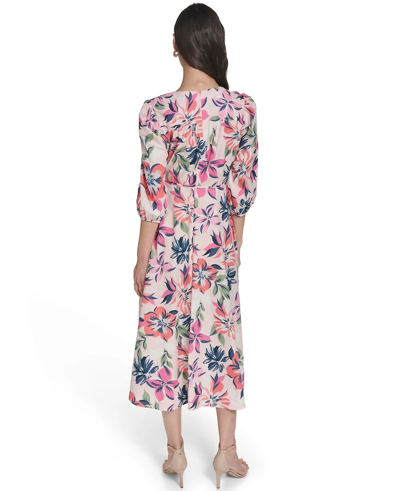 Calvin Klein Women's Faux Wrap Midi Dress