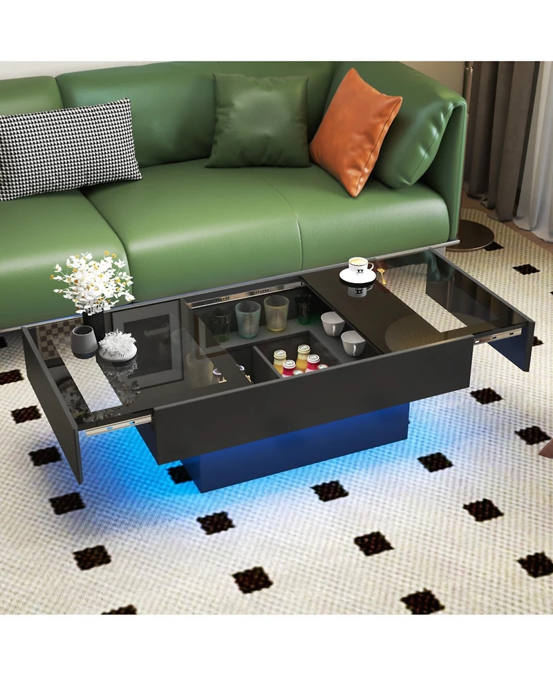 Streamdale Furniture Coffee Table Sliding Top Hidden Storage Extendable