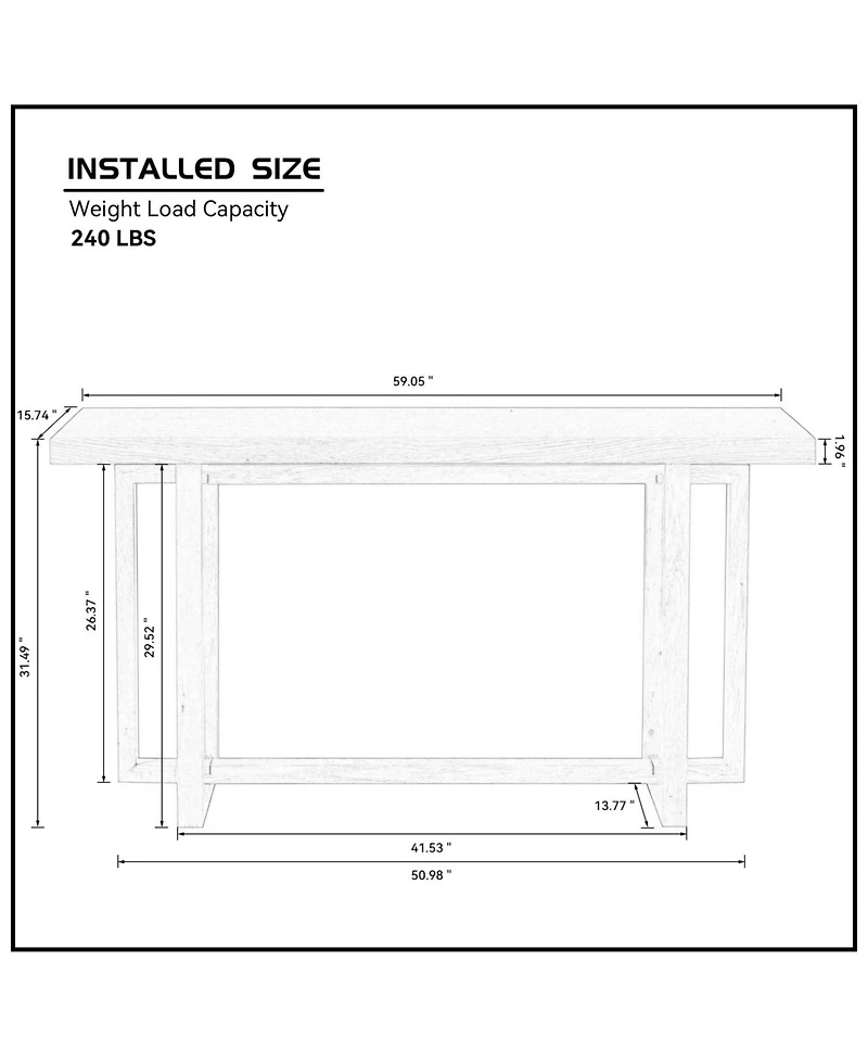 Streamdale Furniture Mdf Console Table - Narrow Entryway/Hallway - Oak