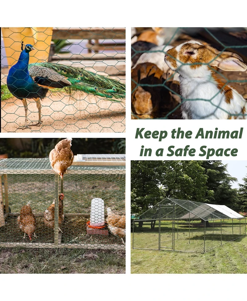 Streamdale Furniture Galvanized Hex Chicken Wire for Garden and Coop