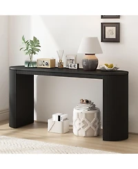Streamdale Furniture Curved Design Console Table with Unique Vertical Stripe Design, Suitable for Living Room,Study and Entrance