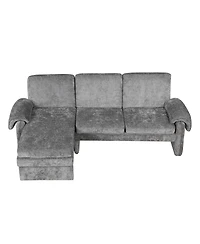 Streamdale Furniture 94" Convertible Futon Sofa Bed Chaise & Pillows