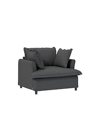 Streamdale Furniture Oversized Single Sofa Module for Sectional Sofa, Wide Chenille Armchair with Pillows