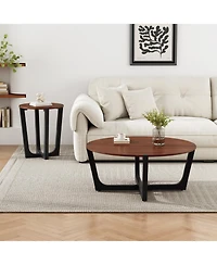 Streamdale Furniture Acacia Wood Coffee Table - 44" Round Modern Design