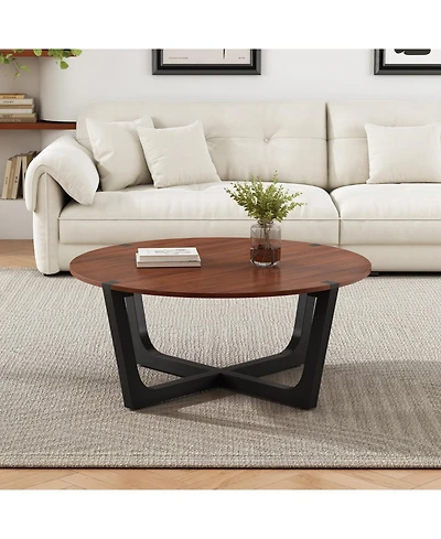 Streamdale Furniture Acacia Wood Coffee Table - 44" Round Modern Design