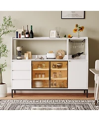 Streamdale Furniture Modern Sideboard 3 Drawers & Glass Door