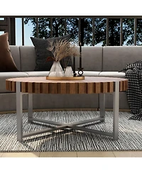 Streamdale Furniture Felief 31.4-inch Round Wood Coffee Table