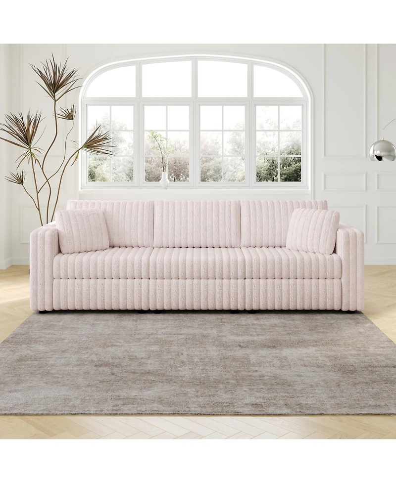 Streamdale Furniture 106" Light Pink Modular Sofa - Modern Plush & Comfortable