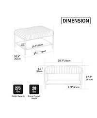 Streamdale Furniture Upholstered Ottoman Coffee Table with Storage Shelf