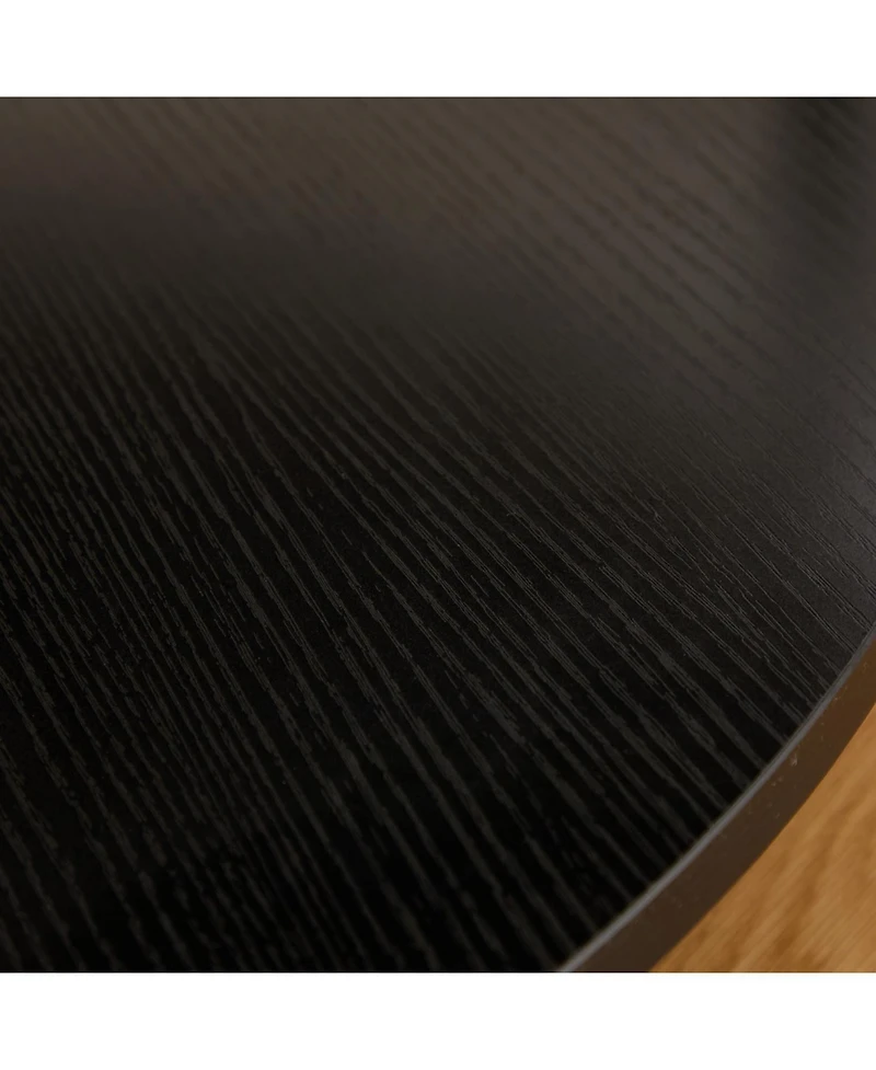 Streamdale Furniture Upholstered Round Ottoman Coffee Table with Storage Shelf - Brown