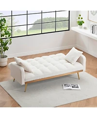 Streamdale Furniture 69" Sofa Bed with Adjustable Teddy Sofa