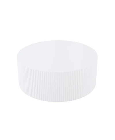 Streamdale Furniture Contemporary Round Coffee Table with Handcrafted Relief 35.43inch