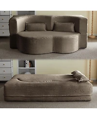Streamdale Furniture Corduroy Foam Sleeper Sofa Bed with Pillows