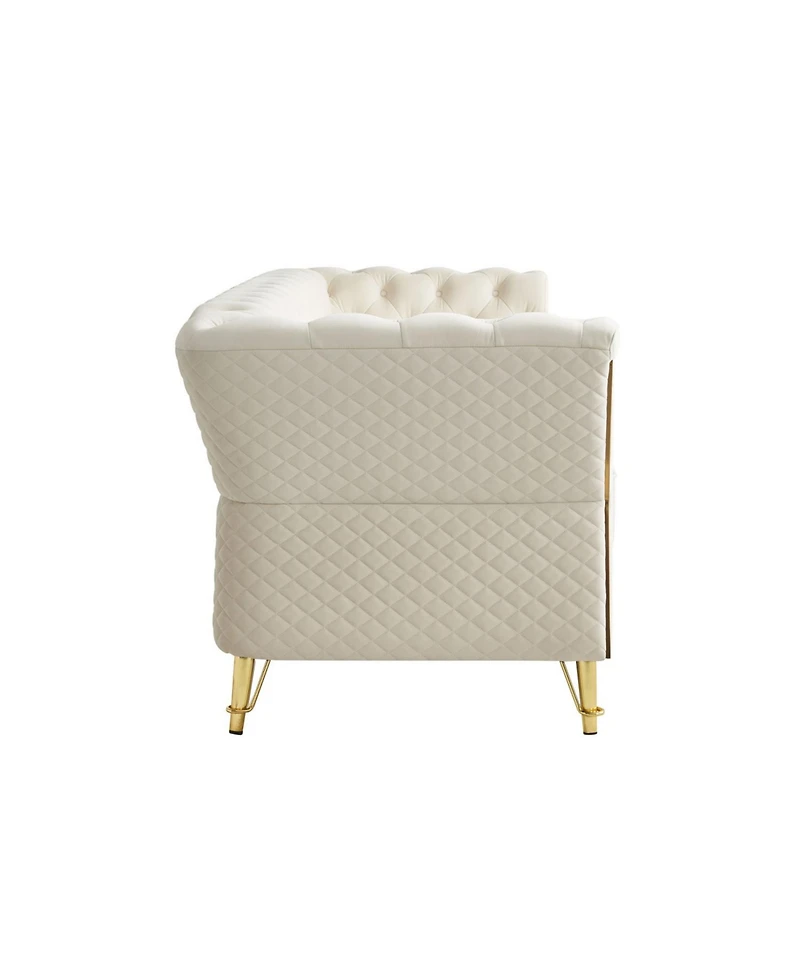 Streamdale Furniture Modern Tufted Velvet Sofa 87.4 inch for Living Room