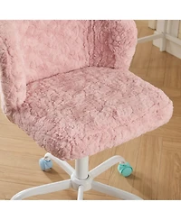 Streamdale Furniture Pink Faux Rabbit Fur Office Chair