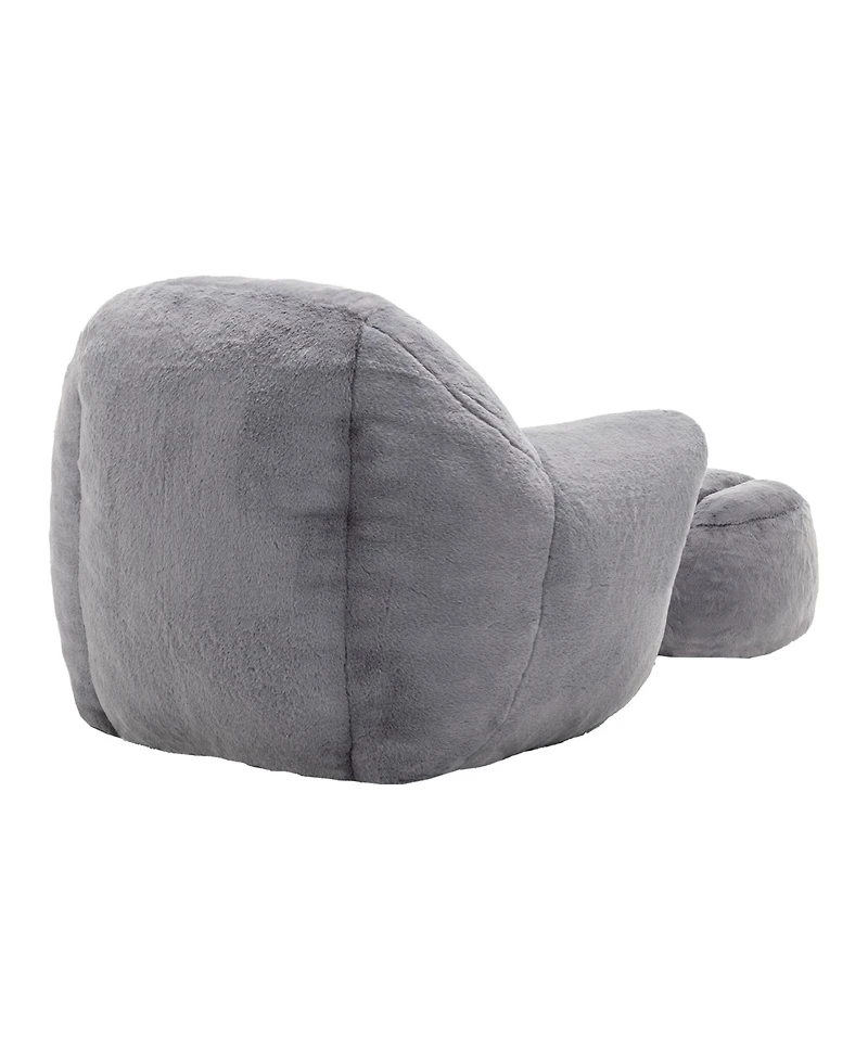 Streamdale Furniture Comfy Faux Fur Bean Bag Chair w/ Footstool