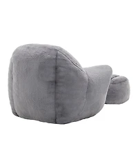Streamdale Furniture Comfy Faux Fur Bean Bag Chair w/ Footstool