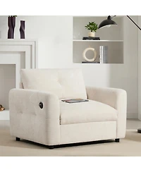 Streamdale Furniture Tufted Chenille Armchair with Charger & Wide Seat