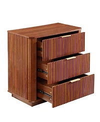 Streamdale Furniture Streamdale 3 Drawer Dresser Set - Modern Wave Design