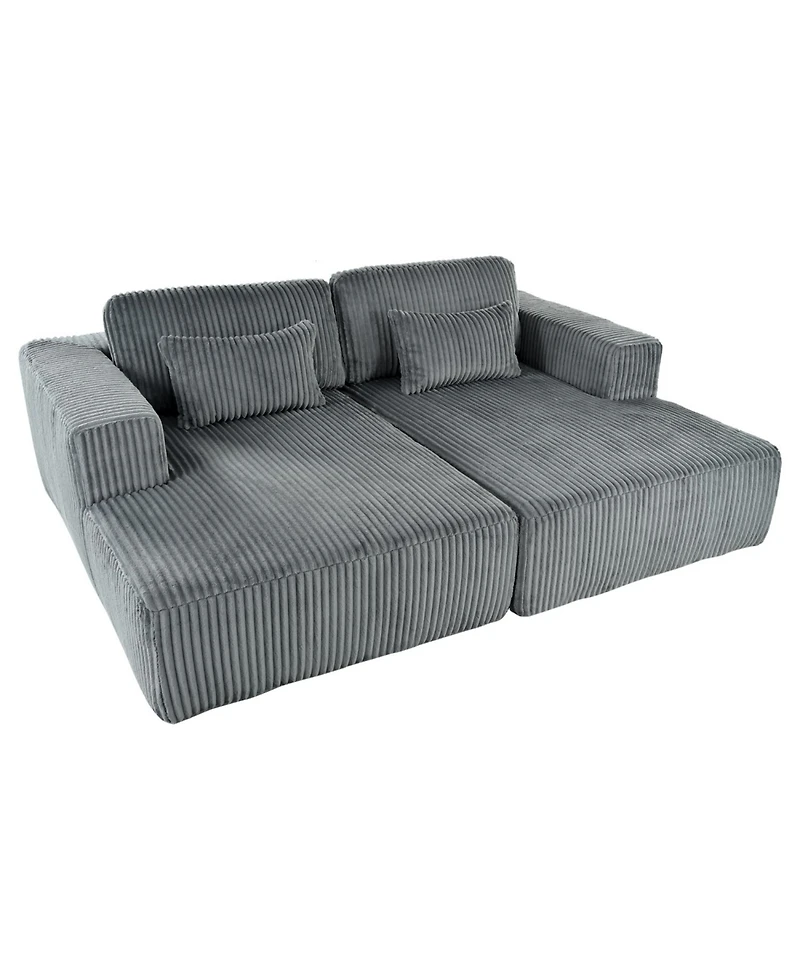 Streamdale Furniture Corduroy Sofa Bed with Pillows
