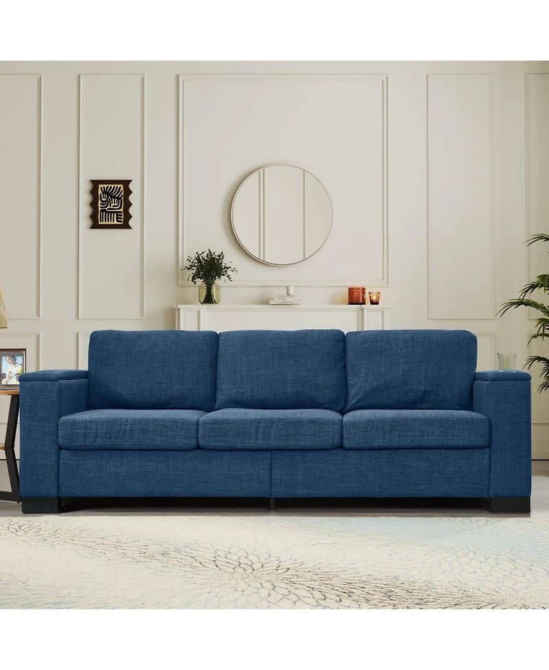 Streamdale Furniture Modern Sofa with Cup Holder & Storage