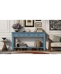 Streamdale Furniture Streamdale 55.4" Modern Console Table with 3 Drawers & Metal Handles