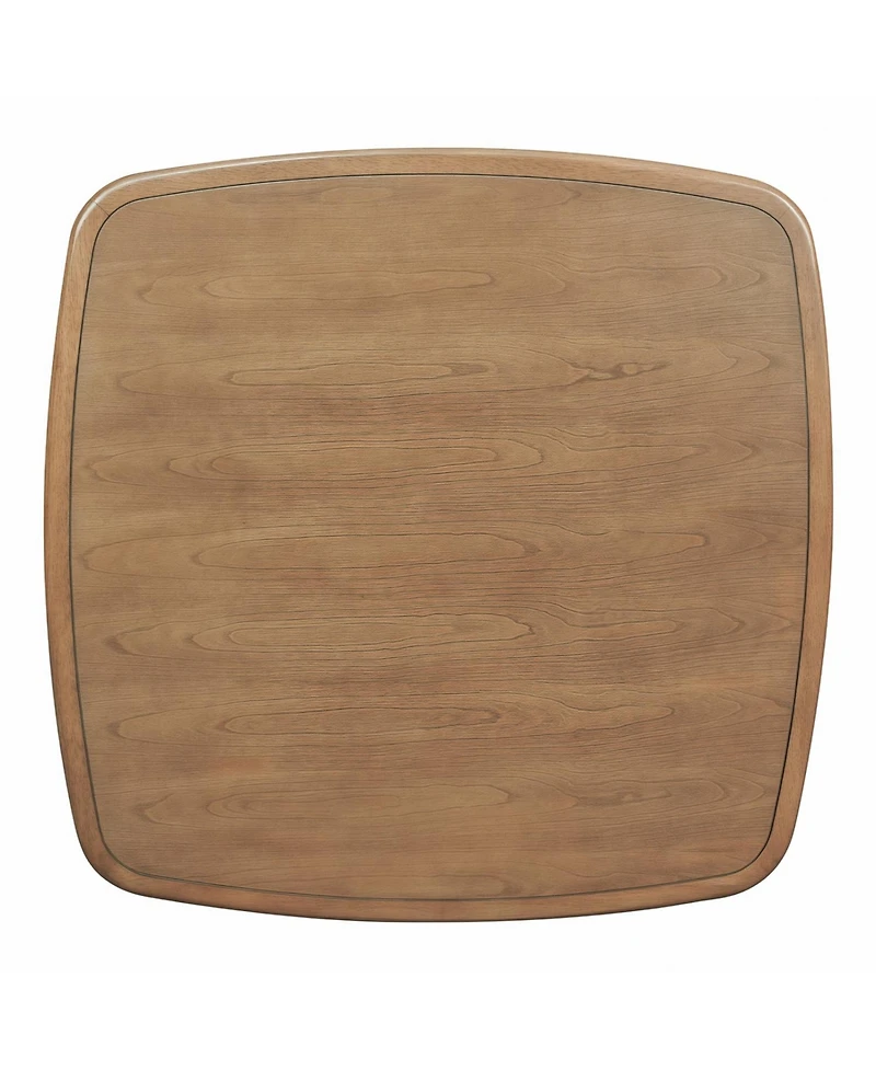 Streamdale Furniture Streamdale Modern Wooden Dining Table with Storage Shelf, Walnut Finish