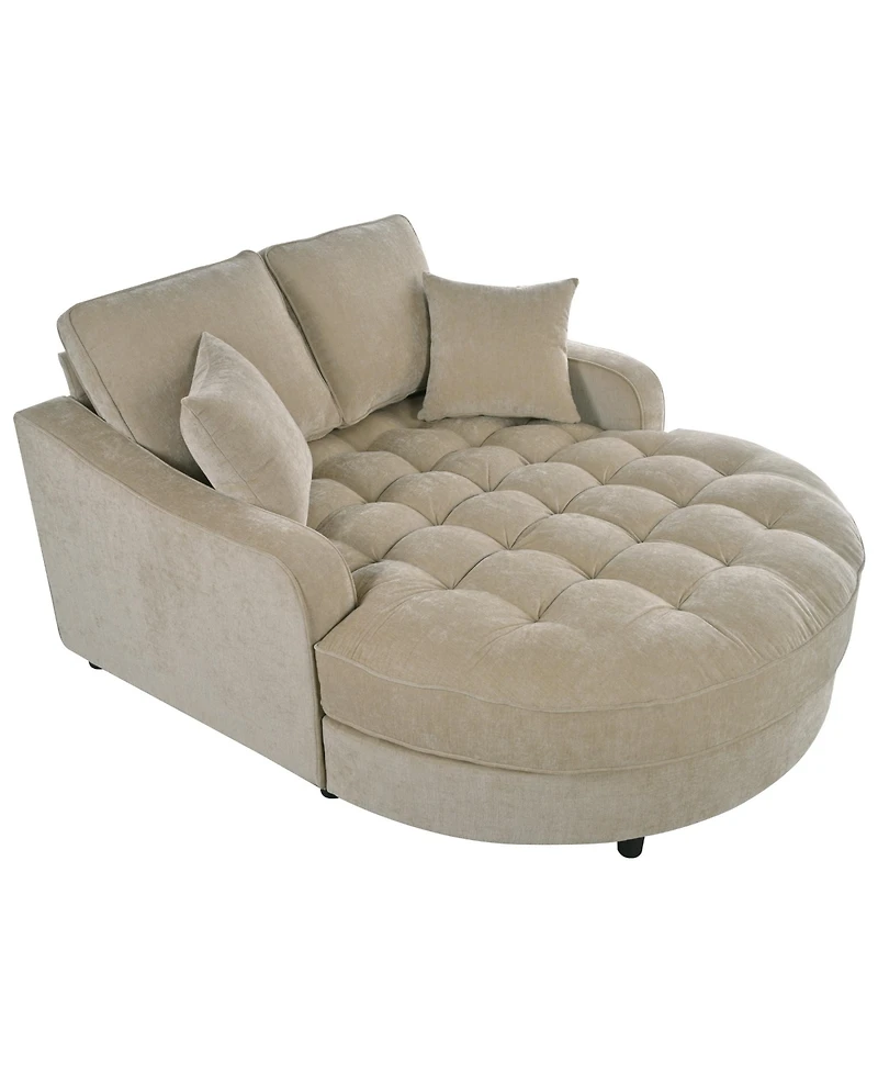 Streamdale Furniture 55" Modern Chaise Lounge Sofa Bed with Tufted Seat