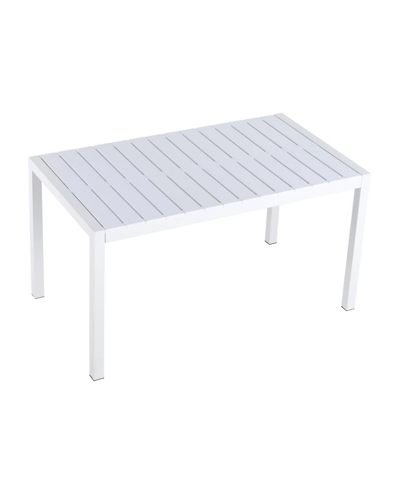 Streamdale Furniture 55" White Modern Table - Indoor/Outdoor Dining, Patio, Garden