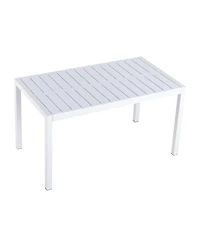 Streamdale Furniture 55" White Modern Table - Indoor/Outdoor Dining, Patio, Garden