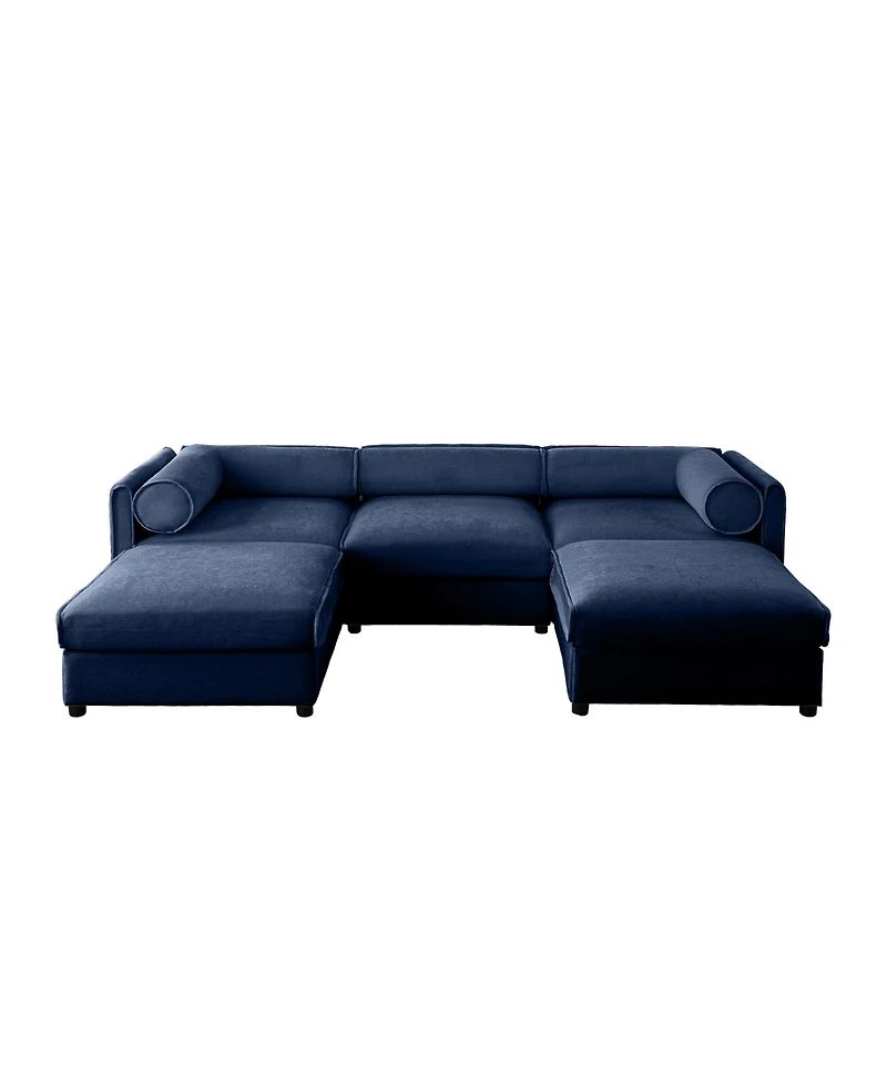 Streamdale Furniture Chenille Sofa with Storage & Ottoman