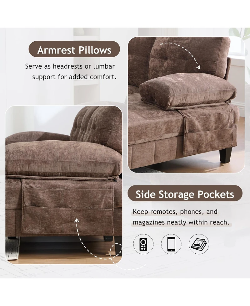 Streamdale Furniture Streamdale U-Shaped Chenille Sectional Sofa with Dual Chaise & Storage